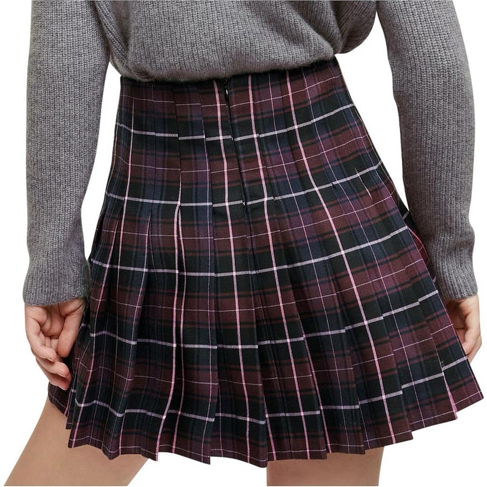 Maje mini skirt pleated flared preppy tartan Wool dark Academia traditional - Picture 4 of 13